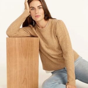 J-Crew Cable Knit Sweater - Tan